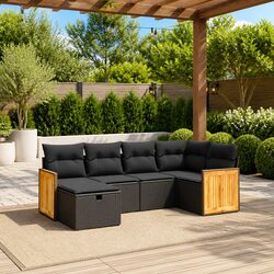 Comfortable 6-Piece Garden Sofa Set with Cushions