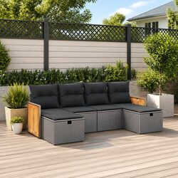Comfortable 6-Piece Garden Sofa Set with Washable Cushions