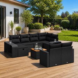 Value-Driven 11-Piece Outdoor Sofa Set with Storage