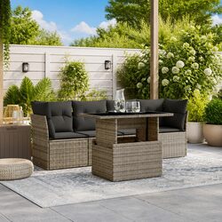 5 Piece Grey Garden Sofa Set: Comfort Meets Value