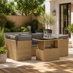 Reliable and Stylish 7 Piece Garden Sofa Set for Outdoors
