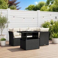 Warm and Inviting 5-Piece Black Patio Lounge Set