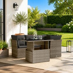Warm and Inviting 5-Piece Grey Sofa Set for Outdoors