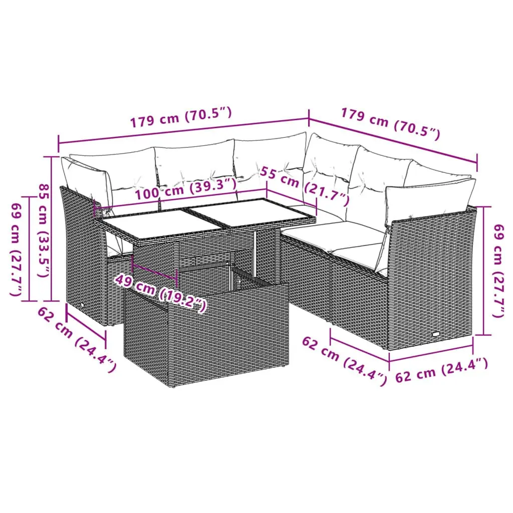 6-Piece Garden Sofa Set