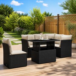 Value-packed 6 Piece Garden Sofa Set with Cushions
