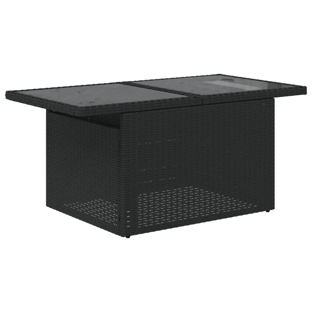 Garden Sofa Set Outdoor Furniture 6 Piece Black Poly Rattan