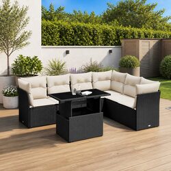 Comfortable 7 Piece Outdoor Sofa Set with Cushions