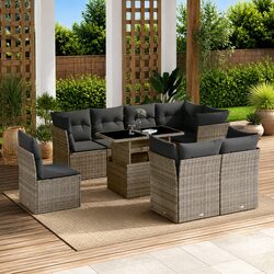 Comfort and Value in 9 Piece Grey Rattan Sofa Set