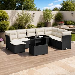 Comfortable 9 Piece Patio Sofa Set with Cushions