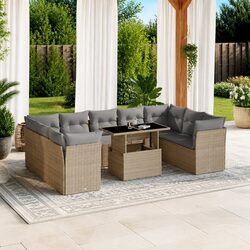 Comfortable 10-Piece Outdoor Sofa Set with Practical Features