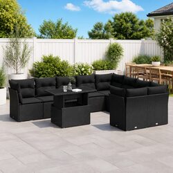 Comfortable and Practical 10 Piece Black Sofa Set