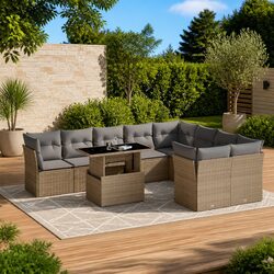 Warm and Inviting 10-Piece Outdoor Sofa Set in Beige