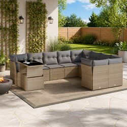 Comfort & Value: Beige 10 Piece Garden Sofa Set