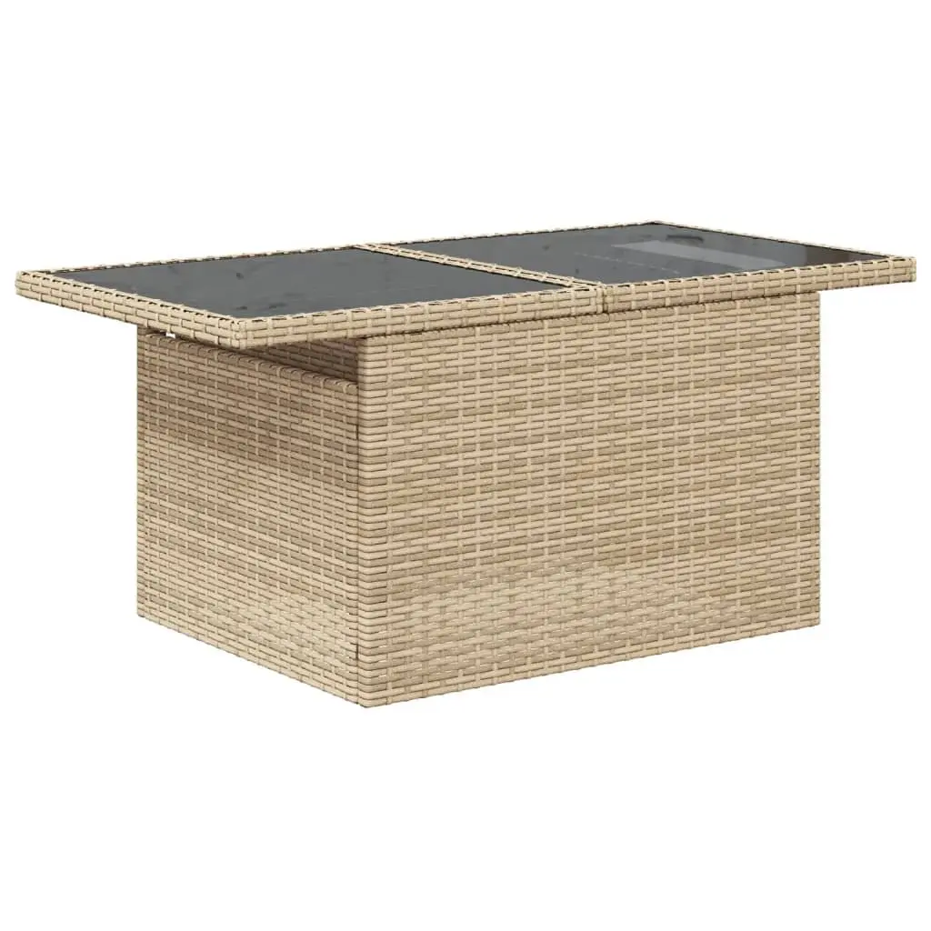 Garden Sofa Set 10 Piece Outdoor Furniture Beige Poly Rattan Cushions Patio