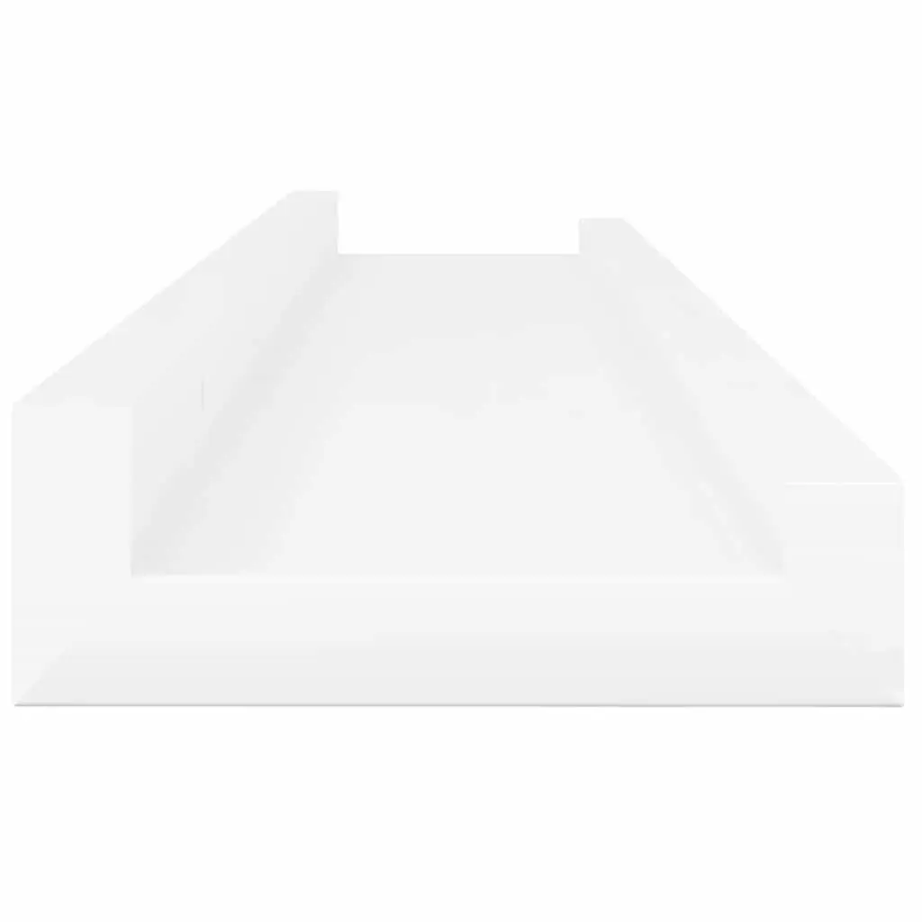 Floating Shelves 60x9x3cm High Gloss White Storage Display 2 Piece