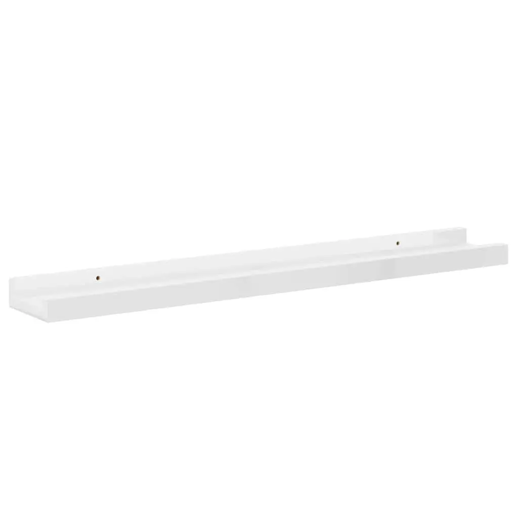 Floating Shelves 60x9x3cm High Gloss White Storage Display 2 Piece