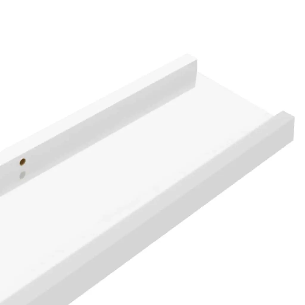 Floating Shelves 60x9x3cm High Gloss White Storage Display 2 Piece