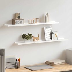 Value-Driven High Gloss White Floating Shelves - 2 Pack