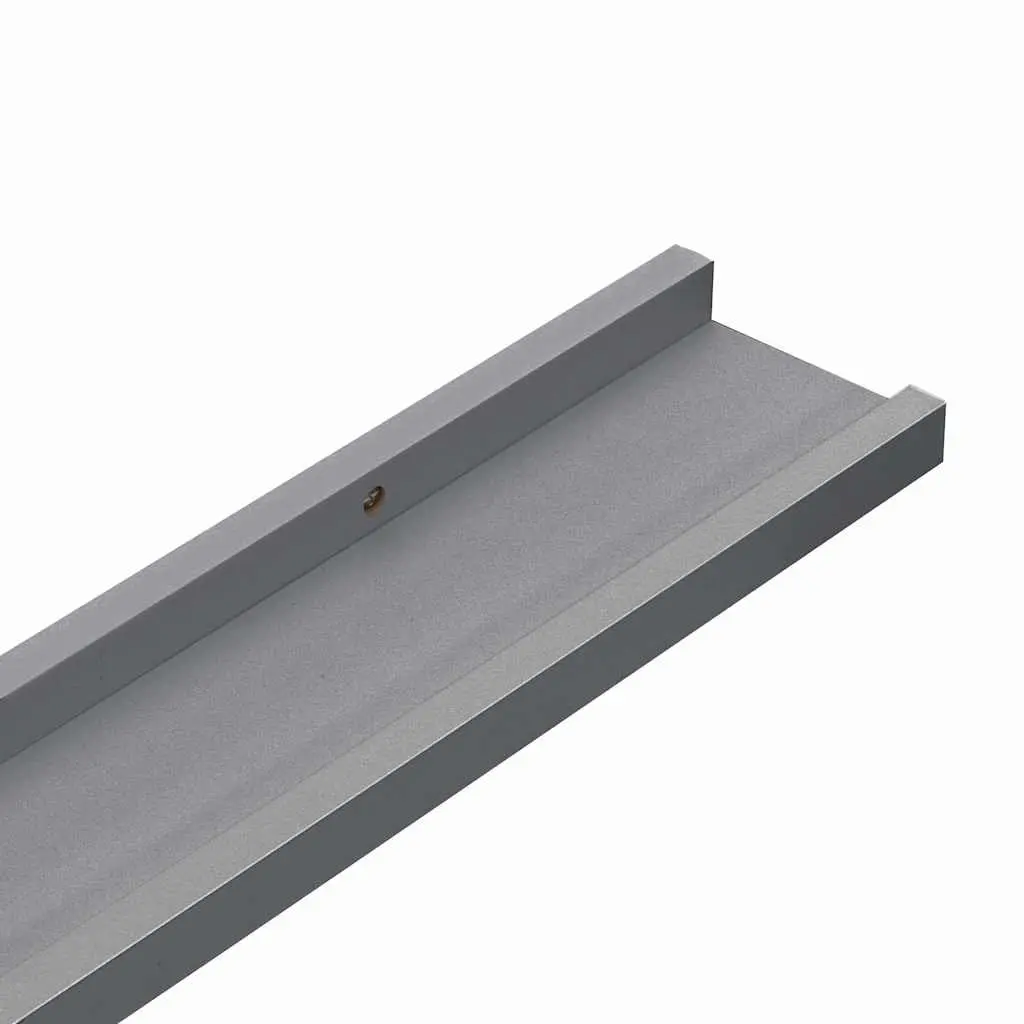Wall Shelves Storage Display 100x9x3 cm Grey 2 pcs