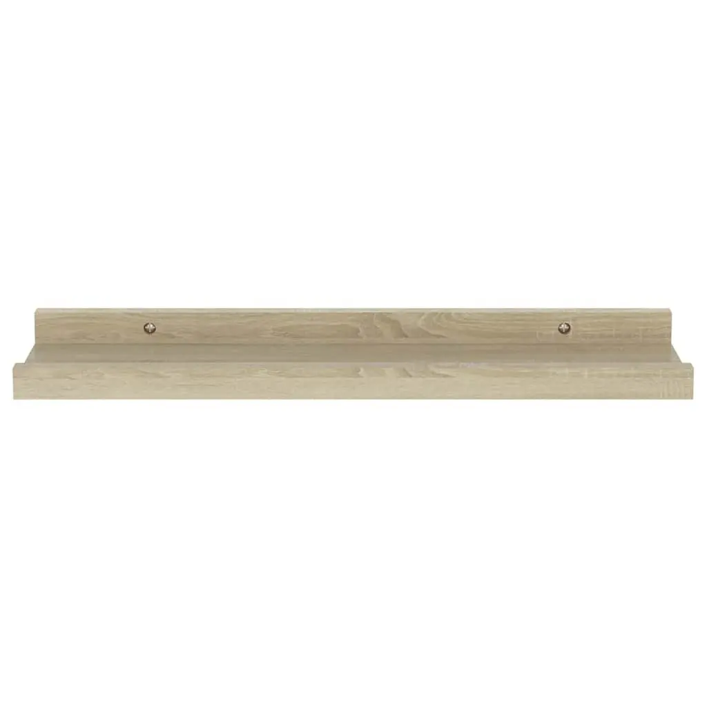 Wall Shelves Set of 2 Sonoma Oak Floating Storage Shelving Display Brackets