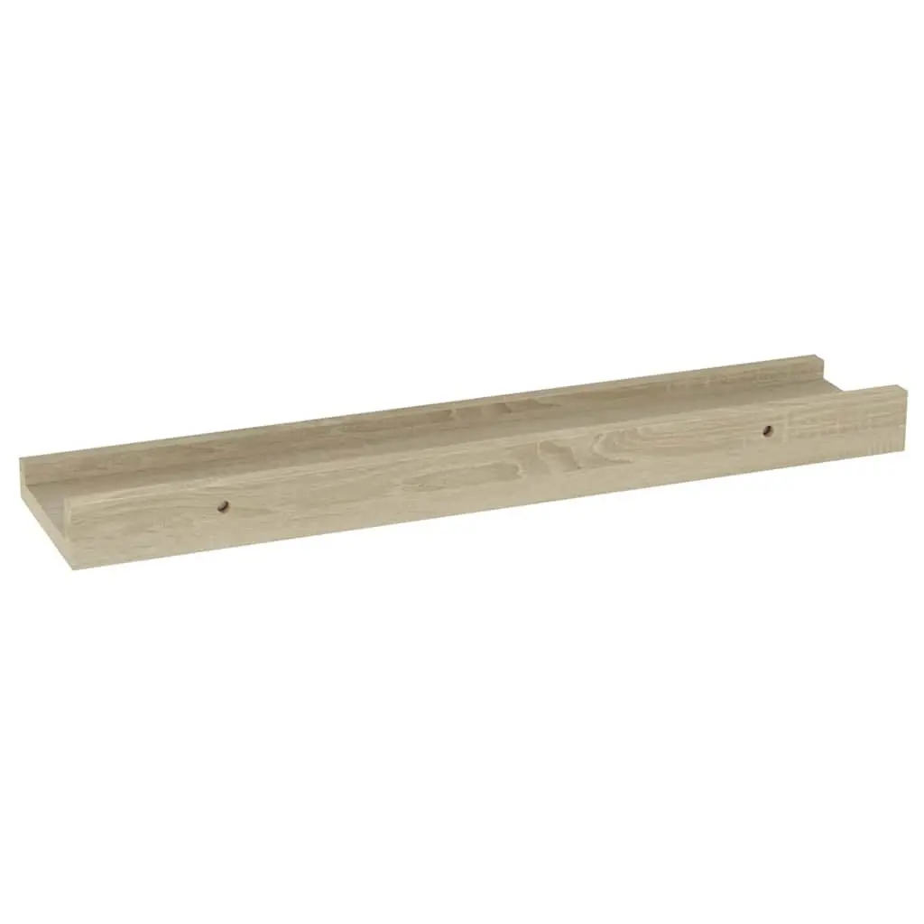 Wall Shelves Set of 2 Sonoma Oak Floating Storage Shelving Display Brackets
