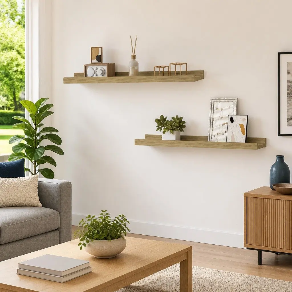 Wall Shelves Storage Display Ledges 60x9x3 cm Brown Sonoma Oak 2 Piece