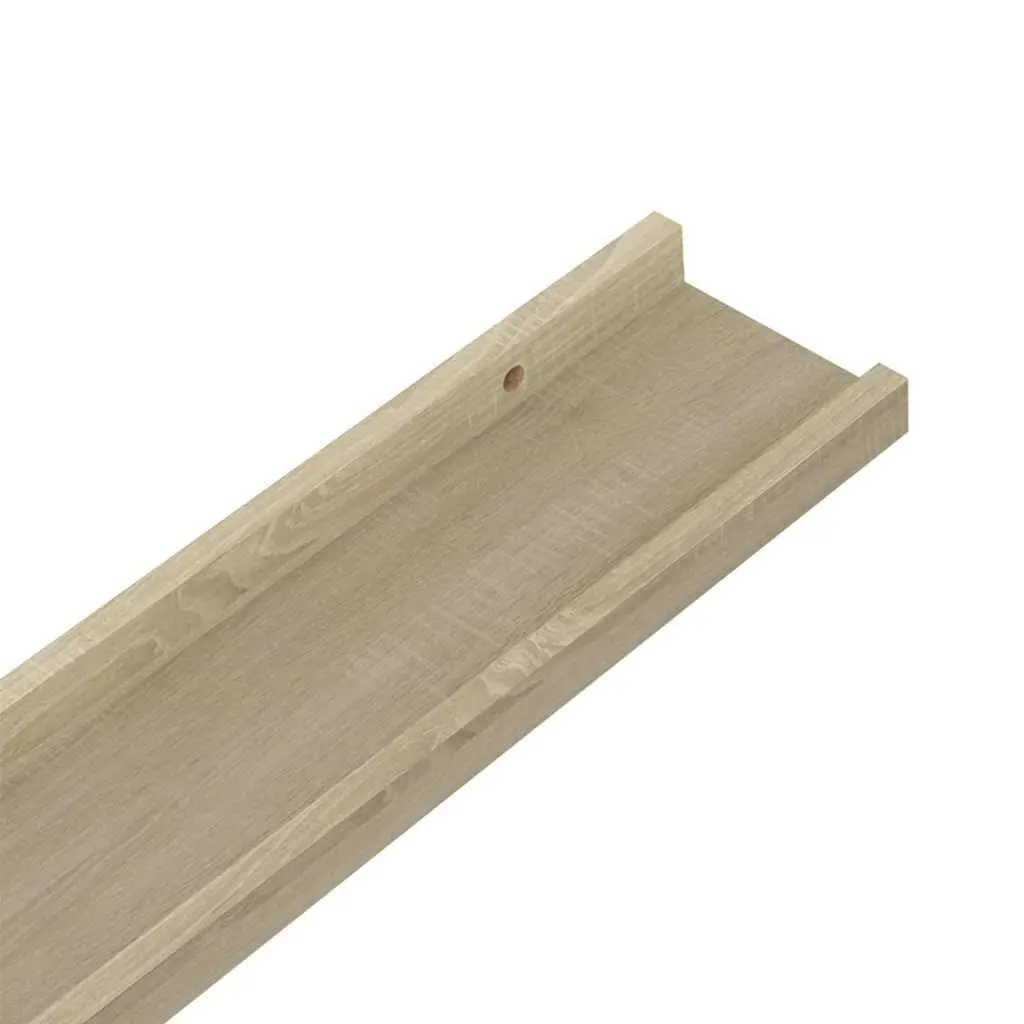 Wall Shelves Storage Display Ledges 60x9x3 cm Brown Sonoma Oak 2 Piece