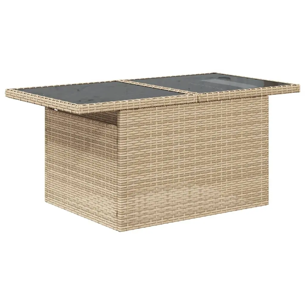 Outdoor Garden Sofa Set 5 Piece Beige Poly Rattan Furniture with Cushions