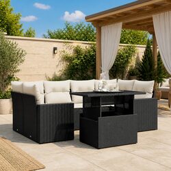 Comfortable 7 Piece Garden Sofa Set with Cushions