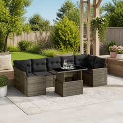 Warm and Welcoming 8-Piece Garden Sofa Set in Grey