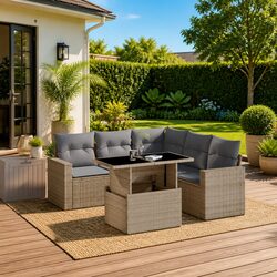 Warm and Inviting 6 Piece Garden Sofa Set for Relaxation