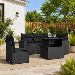 Comfortable 6-Piece Garden Sofa Set with Removable Cushions