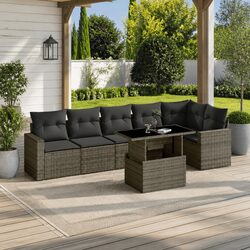 Reliable 7 Piece Grey Sofa Set for Outdoor Comfort