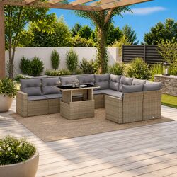 Cozy and Versatile 10-Piece Outdoor Sofa Set in Beige