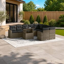 Comfortable and Practical 10 Piece Grey Sofa Set