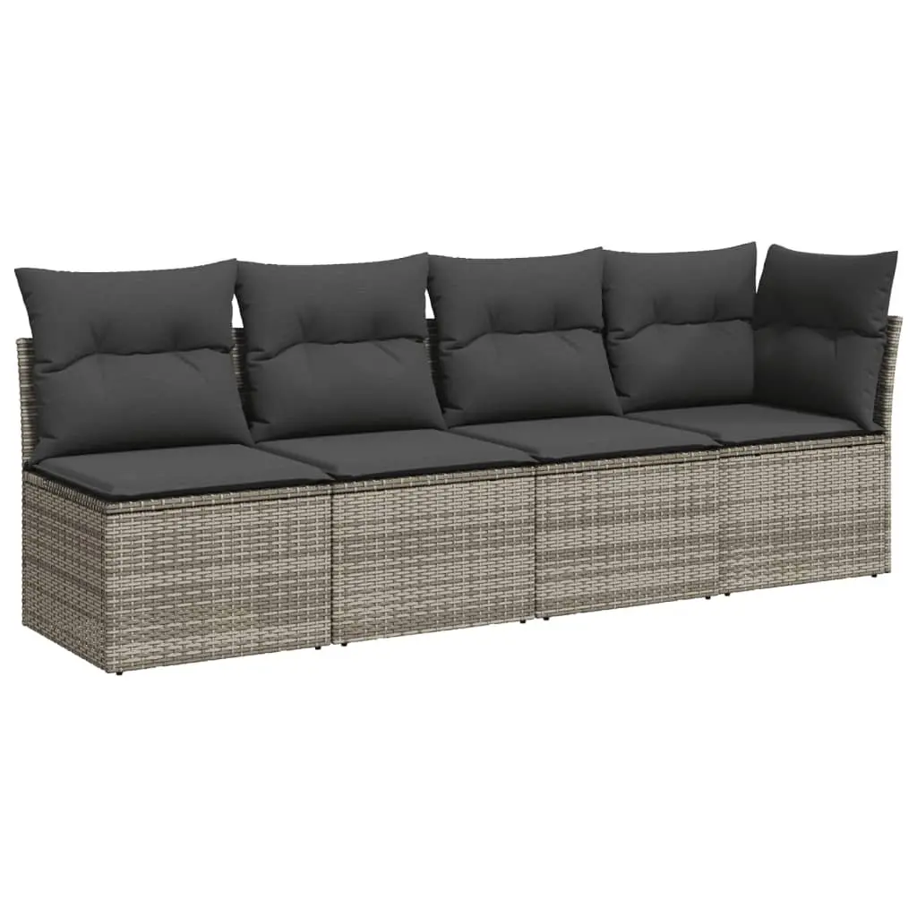 Garden Sofa Set 11 Piece Outdoor Furniture Patio Lounge Grey Poly Rattan