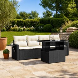 Reliable 5-Piece Black Sofa Set for Outdoor Comfort