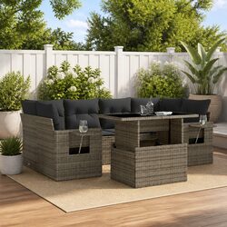 Comfortable and Durable 7 Piece Grey Rattan Sofa Set