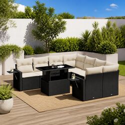 Comfort-Focused 9 Piece Black Patio Sofa Set