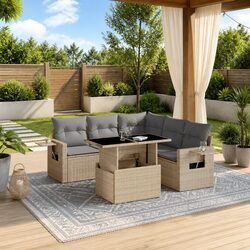 Comfortable 6 Piece Garden Sofa Set with Cushions