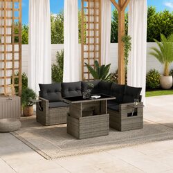 Value-Driven 6 Piece Grey Rattan Sofa Set for Outdoors