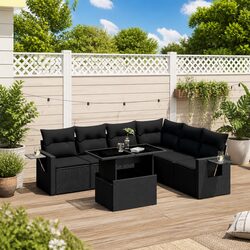 Comfort and Value: 7 Piece Garden Sofa Set in Black