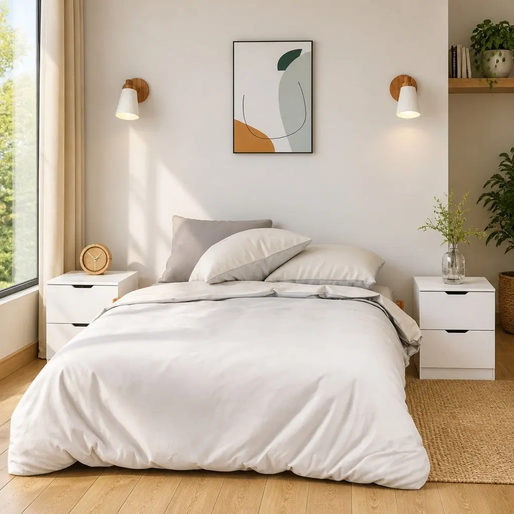 Bedside Table Storage Cabinet 40x40x50cm White 2 Piece