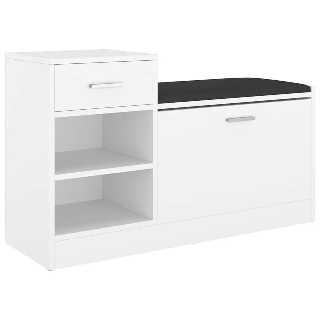 Shoe Storage Bench Organiser Seating Cabinet Engineered Wood White