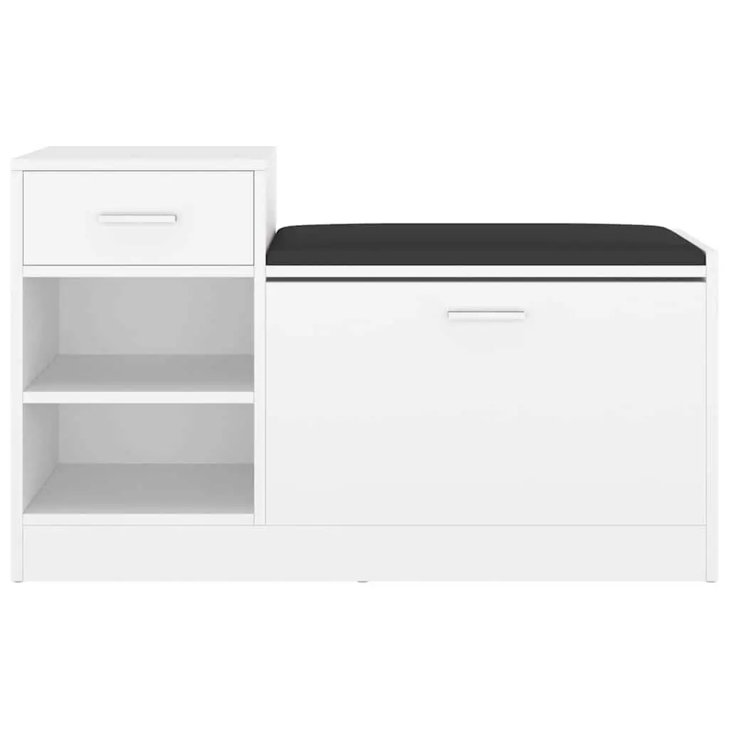 Shoe Storage Bench Organiser Seating Cabinet Engineered Wood White