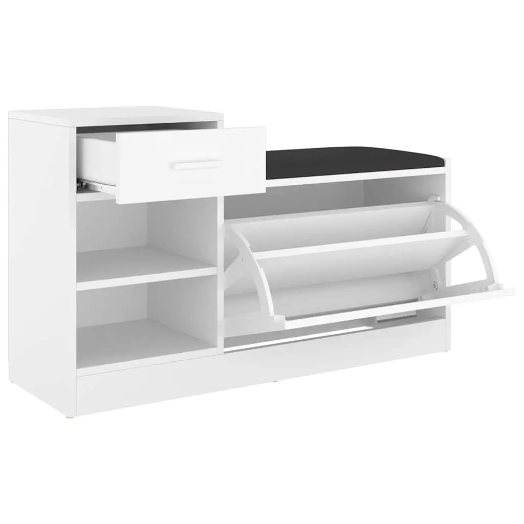 Shoe Storage Bench Organiser Seating Cabinet Engineered Wood White