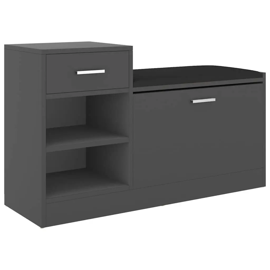 Shoe Storage Bench Grey Seating Organiser 94.5cm x 31cm x 57cm