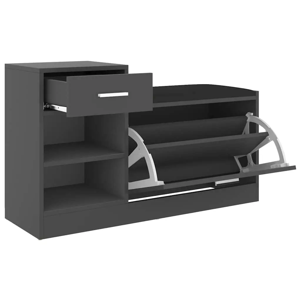 Shoe Storage Bench Grey Seating Organiser 94.5cm x 31cm x 57cm