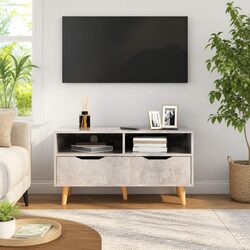 Reassuringly Practical Concrete Grey TV Cabinet