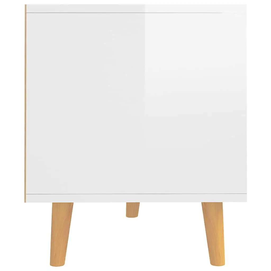 TV Cabinet Storage Unit Engineered Wood 90W x 40D x 48.5H cm White High Gloss